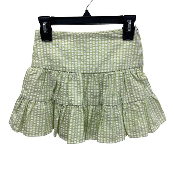 Sissy Pie Green White Seersucker Ruffle Skirt Girls 4 - Picture 1 of 6